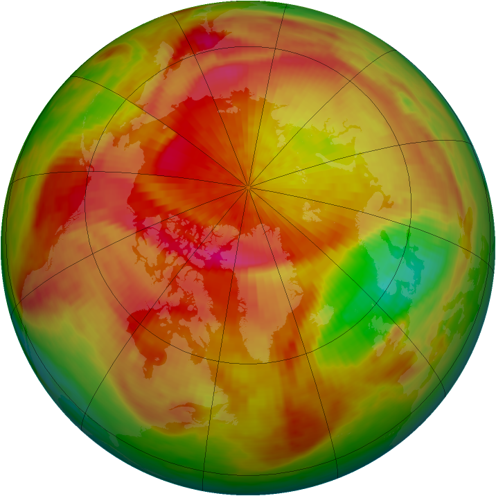 Arctic ozone map for 01 April 1982